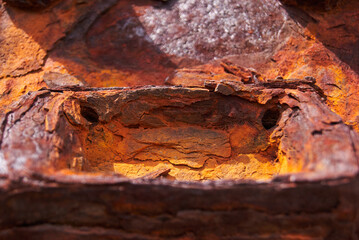 close-up rusty machine part