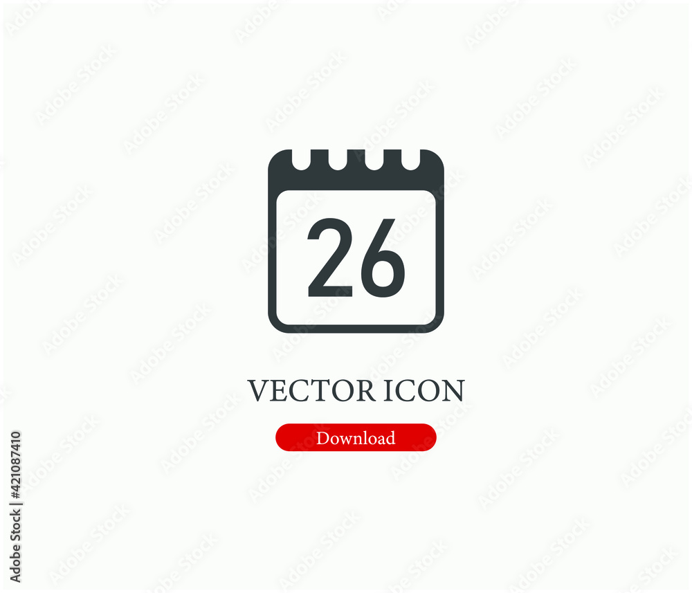 Poster date vector icon. editable stroke. symbol in line art style for design, presentation, website or app