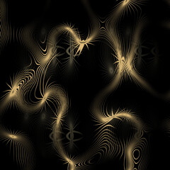 Illuminated abstract curved lines. Fractal graphics.