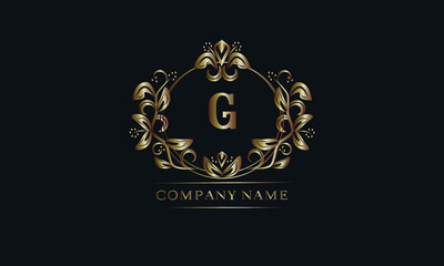 Vintage bronze logo with the letter G. Elegant monogram, business sign, identity for a hotel, restaurant, jewelry.