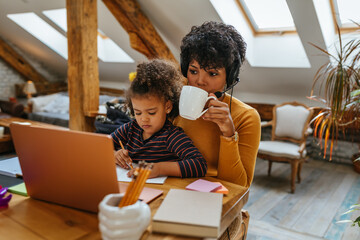 Businesswoman and mother in the same time
