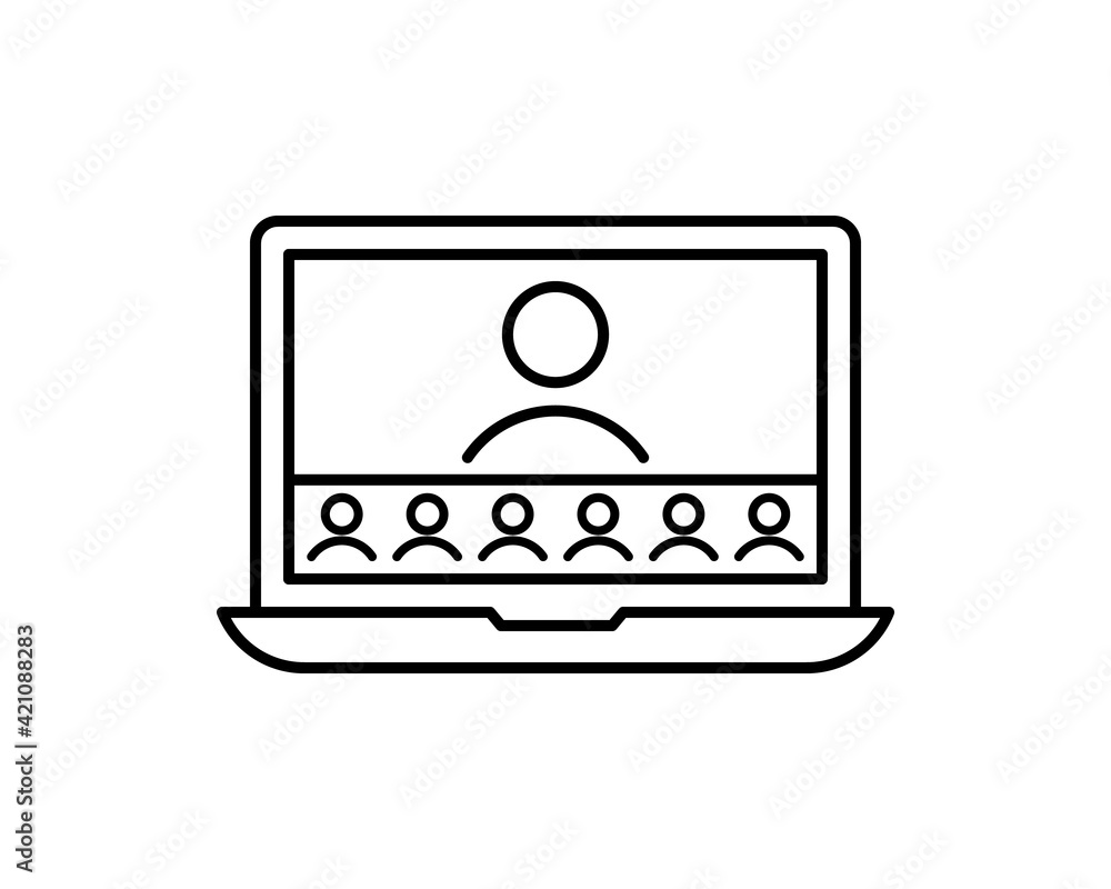 Poster webinar vector line icon isolated on white background. webinar line icon for infographic, website or