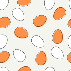 seamless boho style easter pattern one-line minimalist graphics	