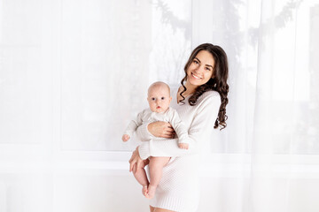 mother with child, family, concept of a happy young family with a small child, lifestyle, mother's day