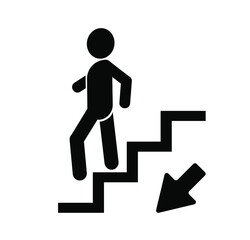 down stairs icon on white background