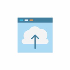 Cloud upload icon in flat style. Flat icon vector