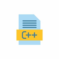 C plus programming language icon in flat style. Flat icon vector