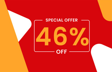 46% OFF Sale Discount Banner. Discount offer price tag. 46% OFF Special offer