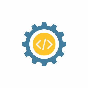 Programming support icon in flat style. Flat icon vector