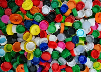 colorful plastic caps