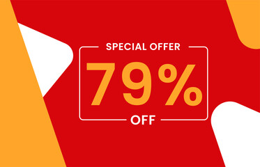 79% OFF Sale Discount Banner. Discount offer price tag. 79% OFF Special offer