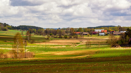 Wzgórza Sokólskie wiosną, Podlasie, Polska