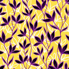 seamless pattern of leaves and branches, lianas, foliage, flowers
