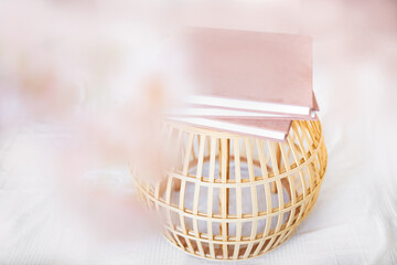 Pink textured photo albums
