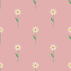 Cute seamless pattern with wildflowers.