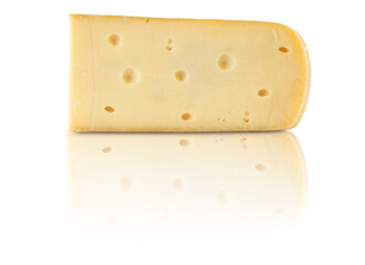 piece of cheese isolated reflections shadow 