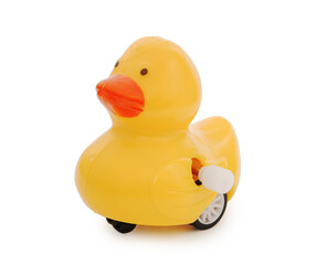 Clockwork duckling isolated on white background