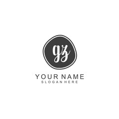 GZ beautiful Initial handwriting logo template