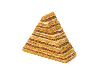Pyramid cake isolated on white background