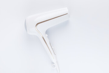 A hairdryer on a white background