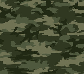 Fototapeta premium Green military camouflage, seamless pattern. Stylish print.
