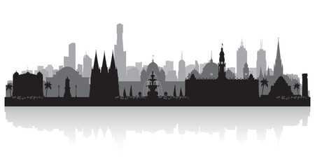 Fototapeta premium Melbourne Australia city skyline silhouette