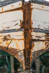 Closeup old texture boat