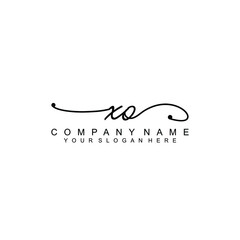 XO beautiful Initial handwriting logo template