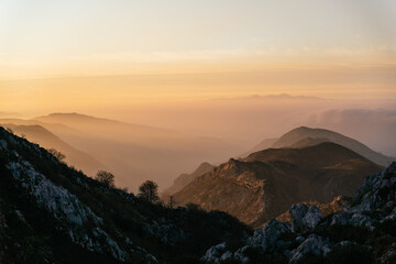 mountains landscape at sunset
