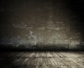 Empty Old Brick Wall Texture. Painted Distressed Wall Surface. Grungy Wide Brick wall. old wall texture grunge background, Abstract Web Banner. Copy Space.