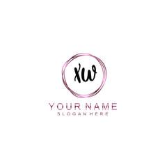 XW beautiful Initial handwriting logo template