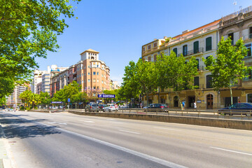 Fototapeta na wymiar Palma de Mallorca urban city center.