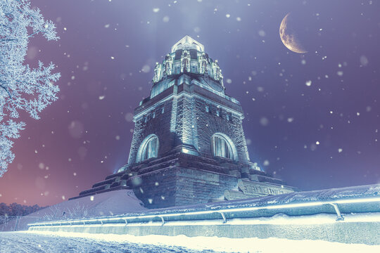 Das V&ouml;lkerschlachtdenkmal im Schnee