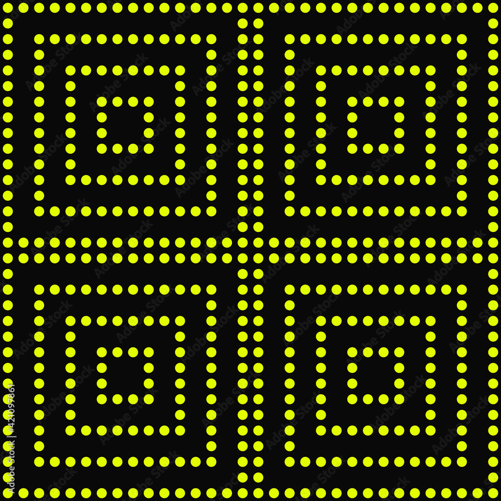 Poster Dots Yellow Pattern. Vector Dots Yellow Squares Pattern.