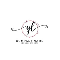 YK beautiful Initial handwriting logo template