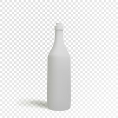Realistic white bottle. Vector illustration. No materials and textures bottle collection