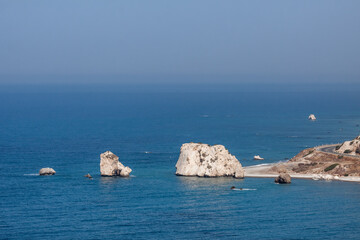 Fototapeta na wymiar View of Aphrodite's rock in Cyprus
