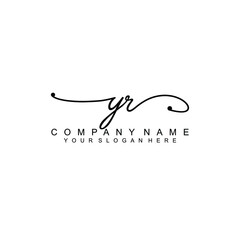 YR beautiful Initial handwriting logo template