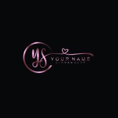 YS beautiful Initial handwriting logo template