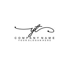 YT beautiful Initial handwriting logo template