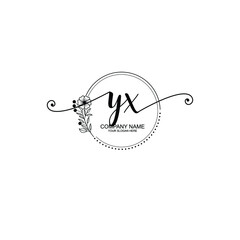 YX beautiful Initial handwriting logo template