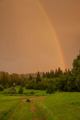 rainbow over the countryside