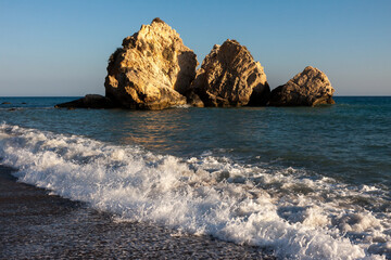 Fototapeta na wymiar Large rocks off the coast of Cyprus
