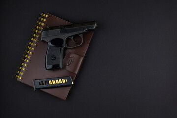 the gun and the loaded magazine