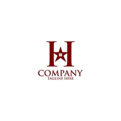 letter H star home logo design