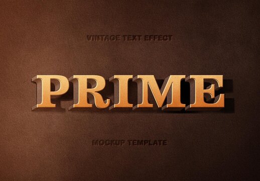 Premium Vintage 3D Text Effect Mockup