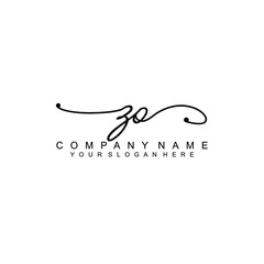 ZO beautiful Initial handwriting logo template