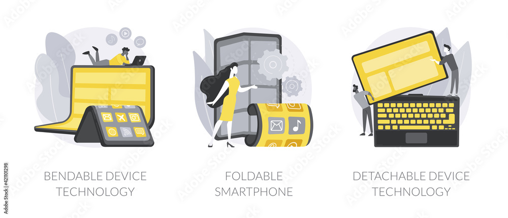 Aufkleber next-generation electronics abstract concept vector illustrations.