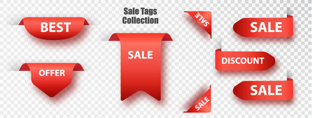 Red ribbon of price tag