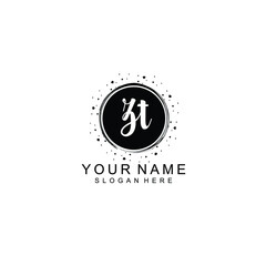 ZT beautiful Initial handwriting logo template